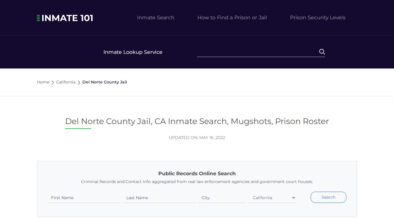 Del Norte County Jail, CA Inmate Search, Mugshots, Prison ...